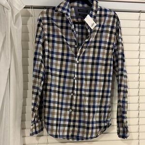 Banana Republic Blue and Brown Plaid Shirt